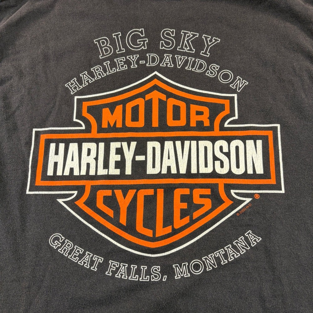 Harley-Davidson Big Sky Montana Graphic T-Shirt Black Mens Large Cotton - Picture 5 of 5